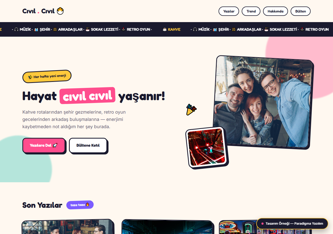 Cıvıl Cıvıl — Enerjik Blog Tasarımı