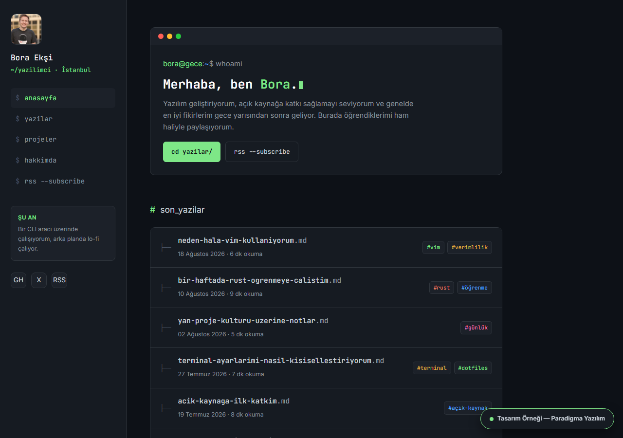 gece.dev — Koyu Temalı Yazılımcı Blogu
