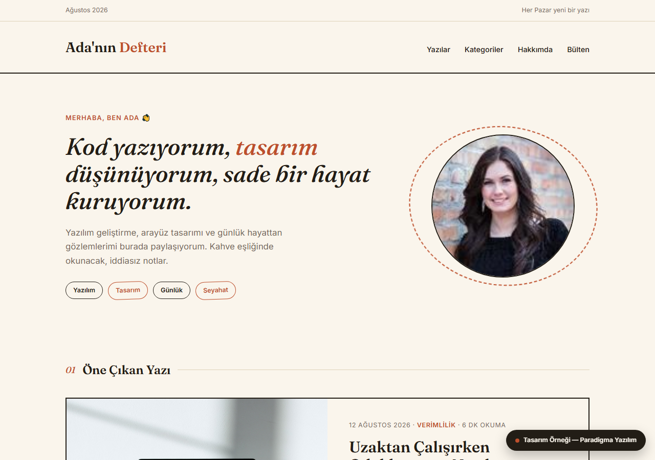 Kişisel Blog Tasarımı